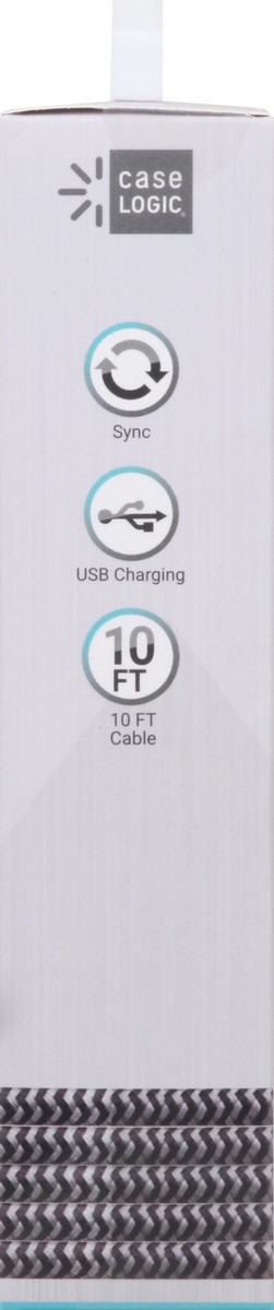 slide 7 of 10, Case Logic Micro Cable Rope Black Gray, 10 ft