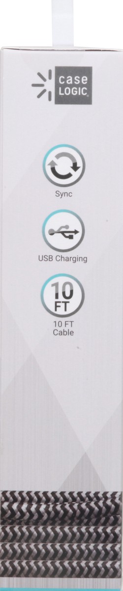 slide 9 of 10, Case Logic Micro Cable Rope Black Gray, 10 ft