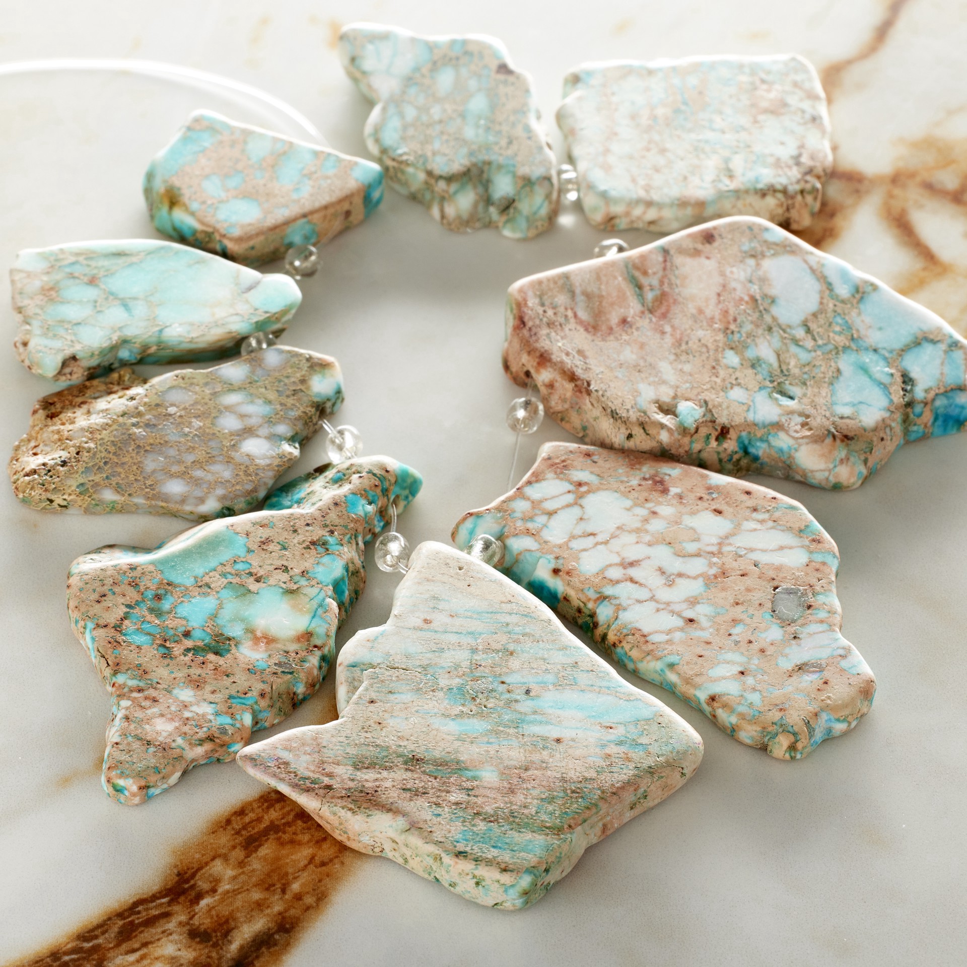 slide 3 of 3, Green Imperial Jasper Nugget Beads By Bead Landing, 30 mm