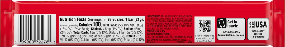 slide 13 of 13, 100 Grand Rich Caramel/Milk Chocolate/Crispy Crunchies Bar Share Pack 3 ea, 3 ct