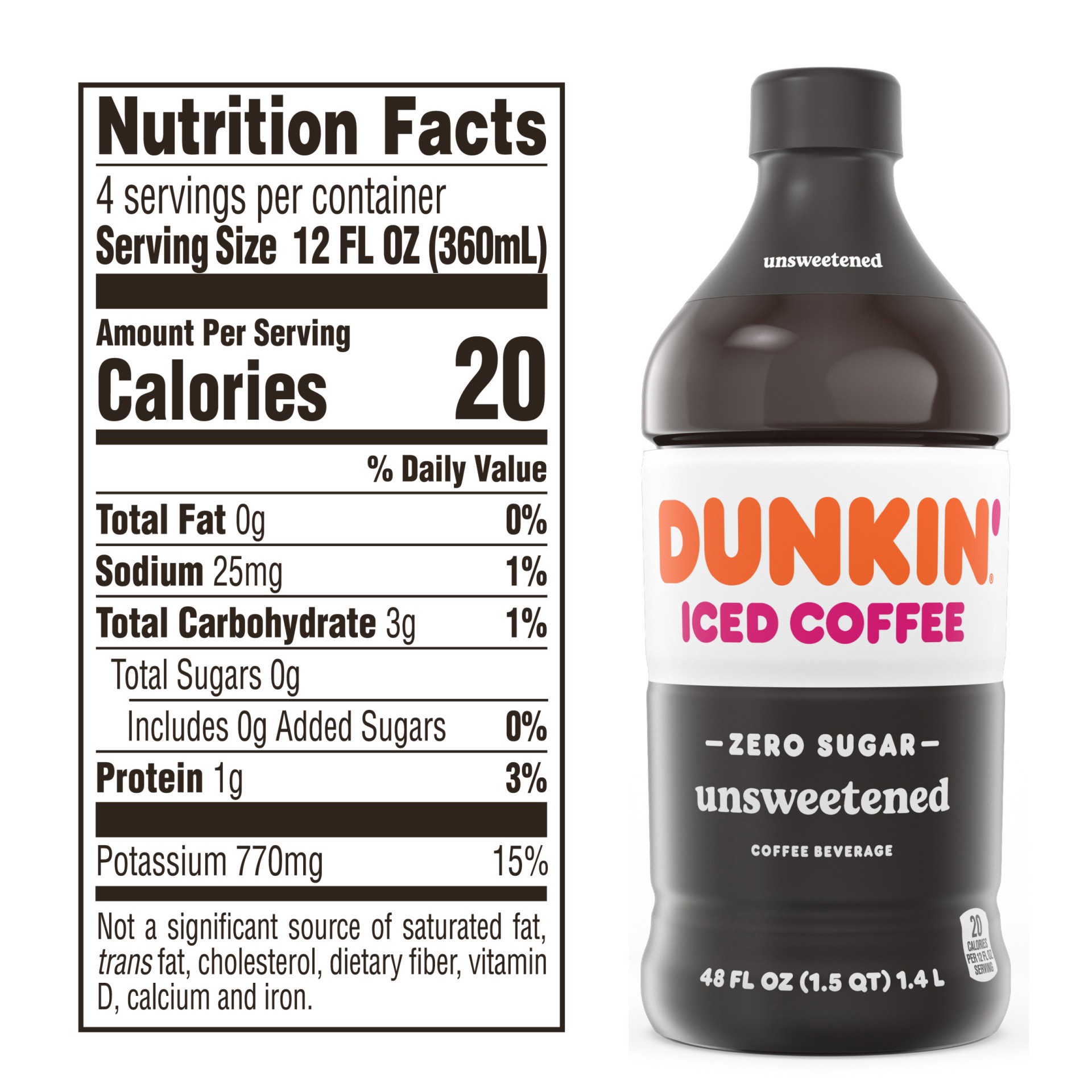 slide 11 of 13, Dunkin' Iced Coffee - Unsweetened, 1 ct