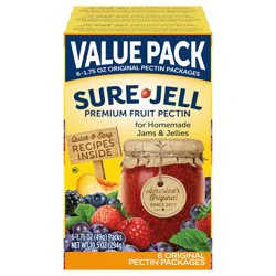Sure-Jell Original Premium Fruit Pectin for Homemade Jams & Jellies Value Pack, 6 ct Box, 1.75 oz Packs