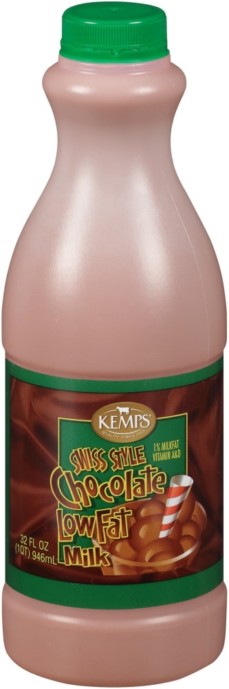 slide 1 of 1, Kemps Swiss Style Lowfat Chocolate Milk, 32 fl oz