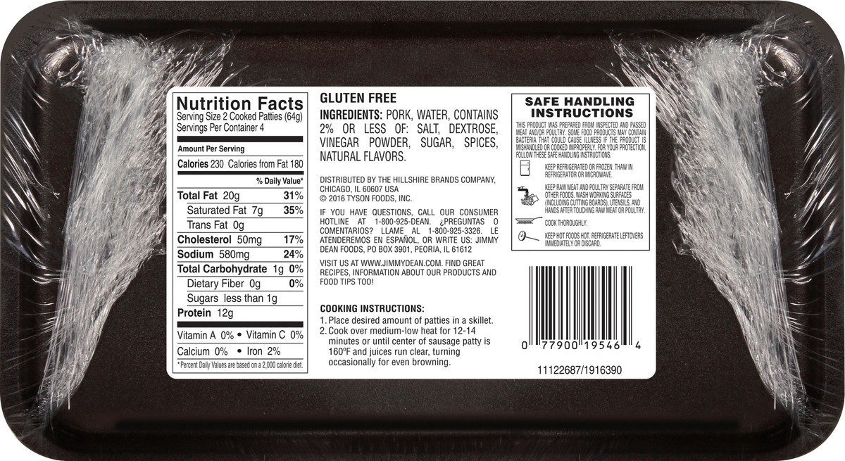 slide 3 of 6, Jimmy Dean Original Premium Fresh Pork Sausage Patties, 12 oz Pack, 8 ct; 12 oz