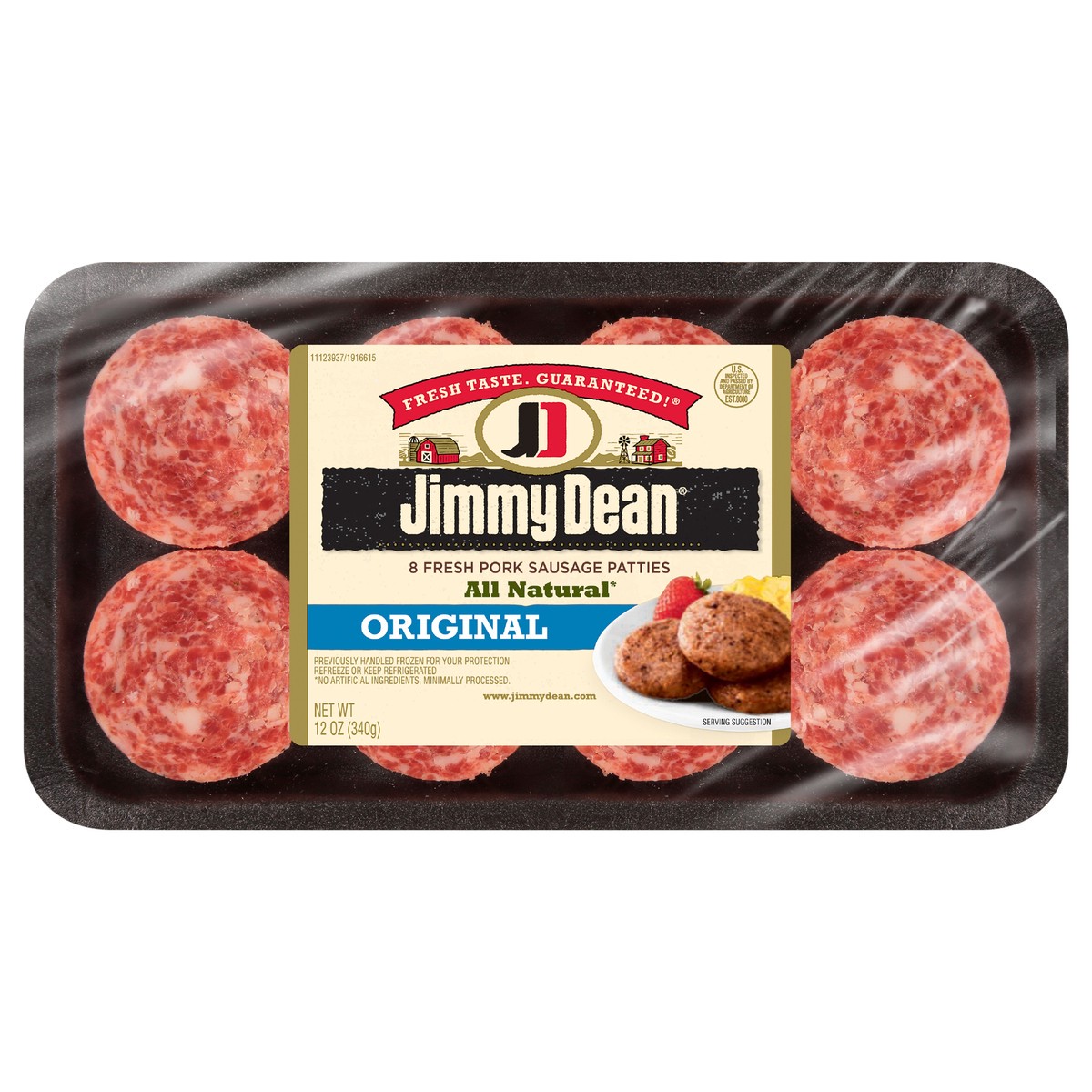 slide 6 of 6, Jimmy Dean Original Premium Fresh Pork Sausage Patties, 12 oz Pack, 8 ct; 12 oz