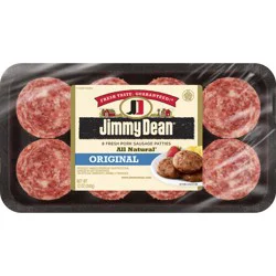 Jimmy Dean Premium All-Natural* Pork Breakfast Sausage Patties, 8 Count
