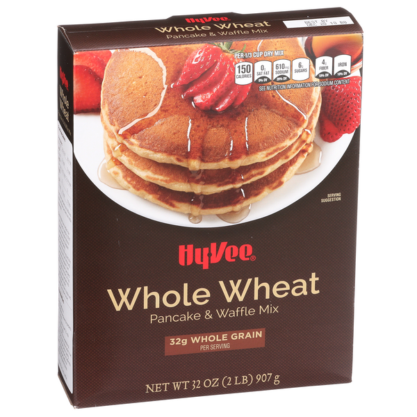 slide 1 of 1, Hy-vee Whole Wheat Pancake & Waffle Mix, 32 oz