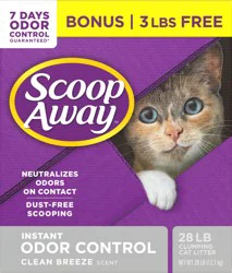 Scoop Away Instant Odor Control Clean Breeze Scent Clumping Cat Litter 28 lb