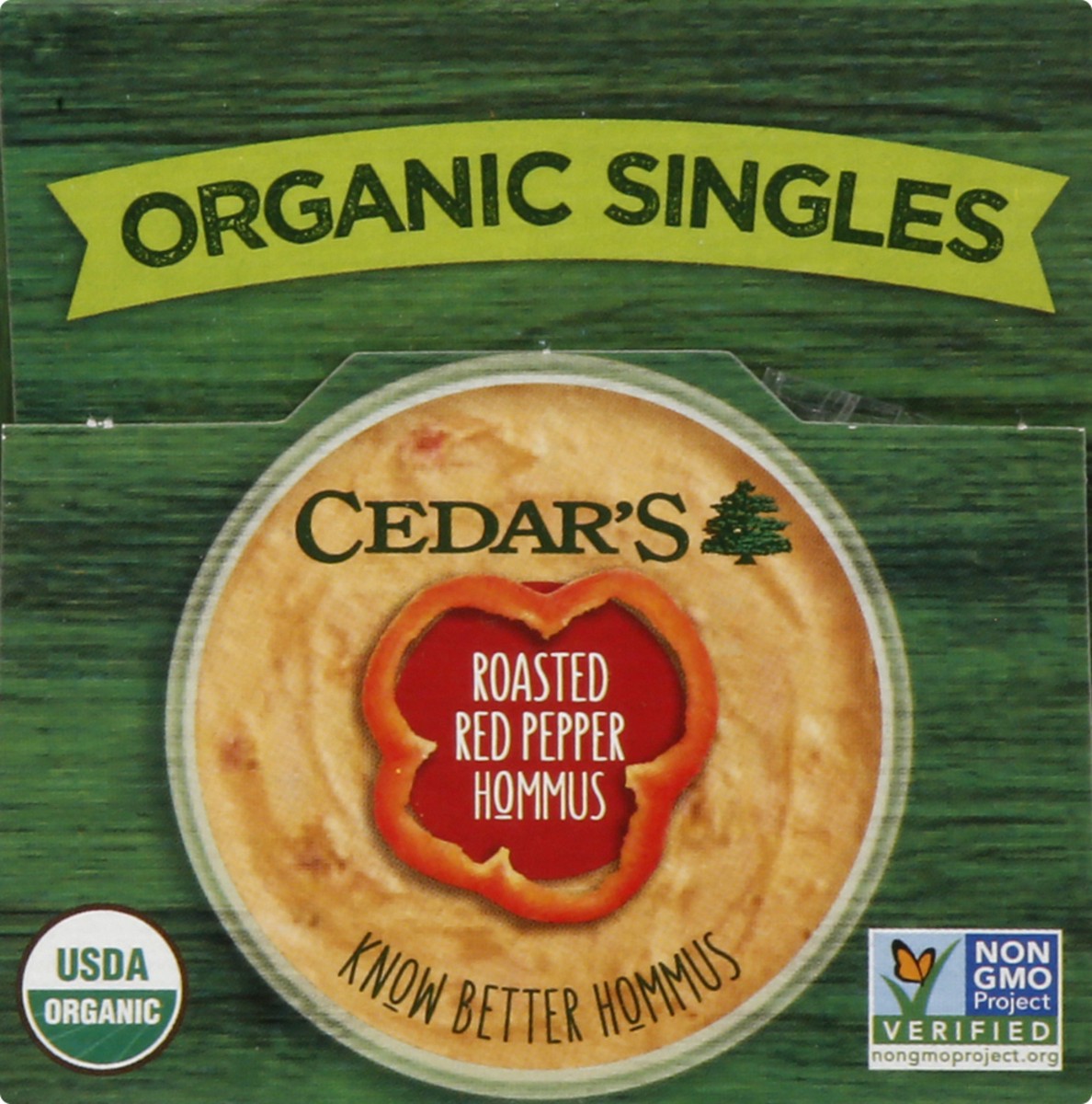 slide 8 of 10, Cedar's Organic Roasted Red Pepper Hummus Singles, 6 oz