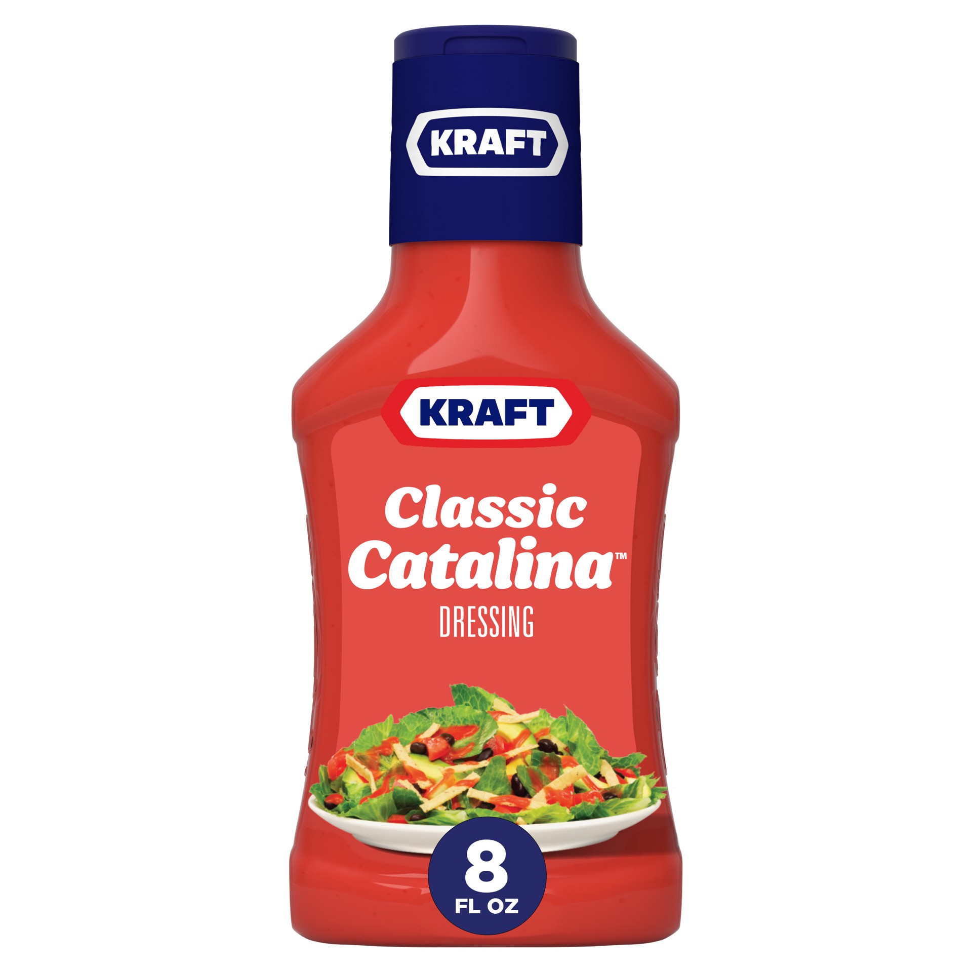 slide 1 of 9, Kraft Classic Catalina Salad Dressing, 8 fl oz Bottle, 8 fl oz