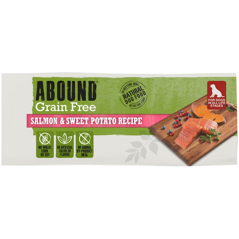 slide 4 of 6, Abound Grain Free Salmon Sweet Potato Recipe Adult Dog Food, 4 lb
