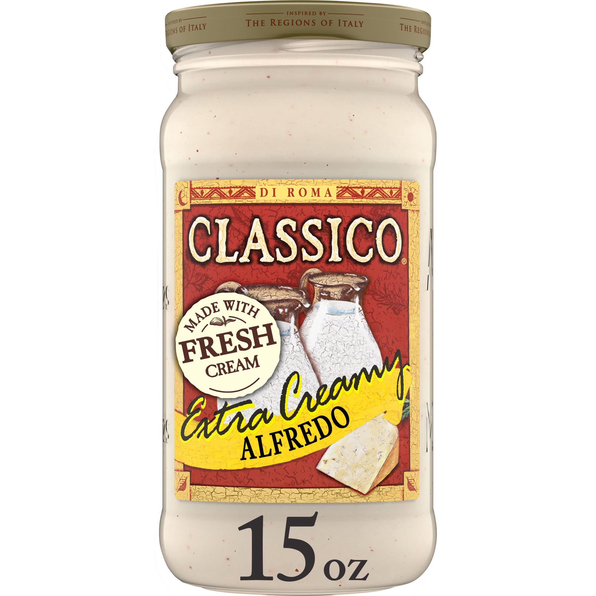 slide 1 of 9, Classico Extra Creamy Alfredo Pasta Sauce, 15 oz Jar, 15 oz