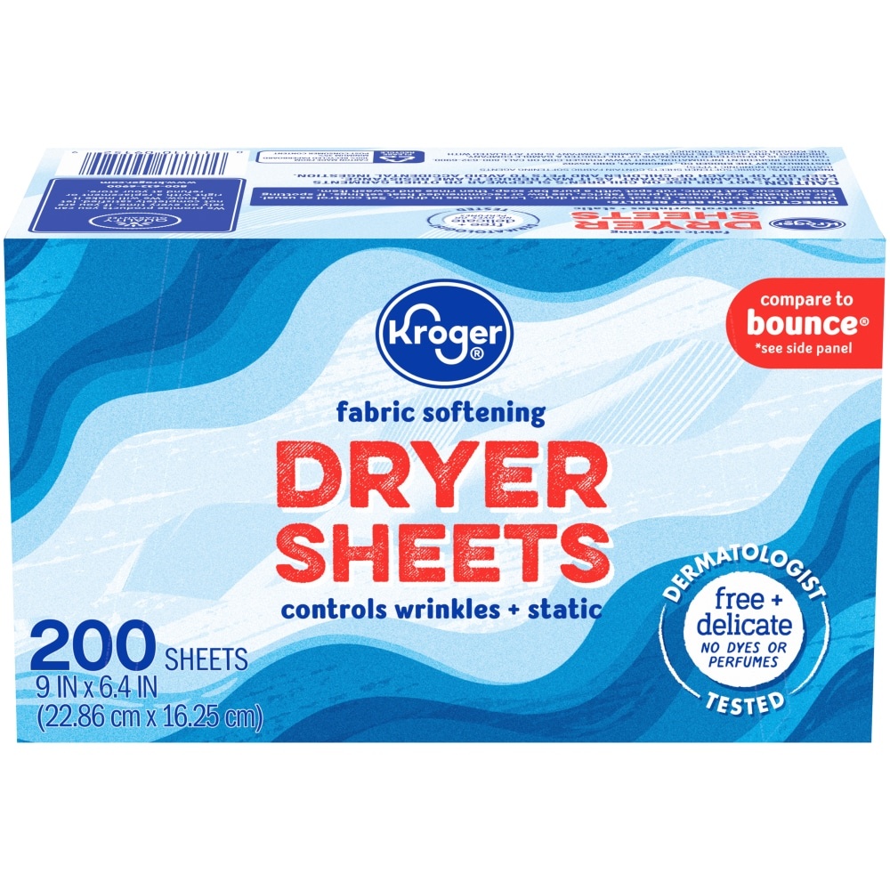 slide 1 of 1, Kroger Fabric Softening Dryer Sheets, 200 ct