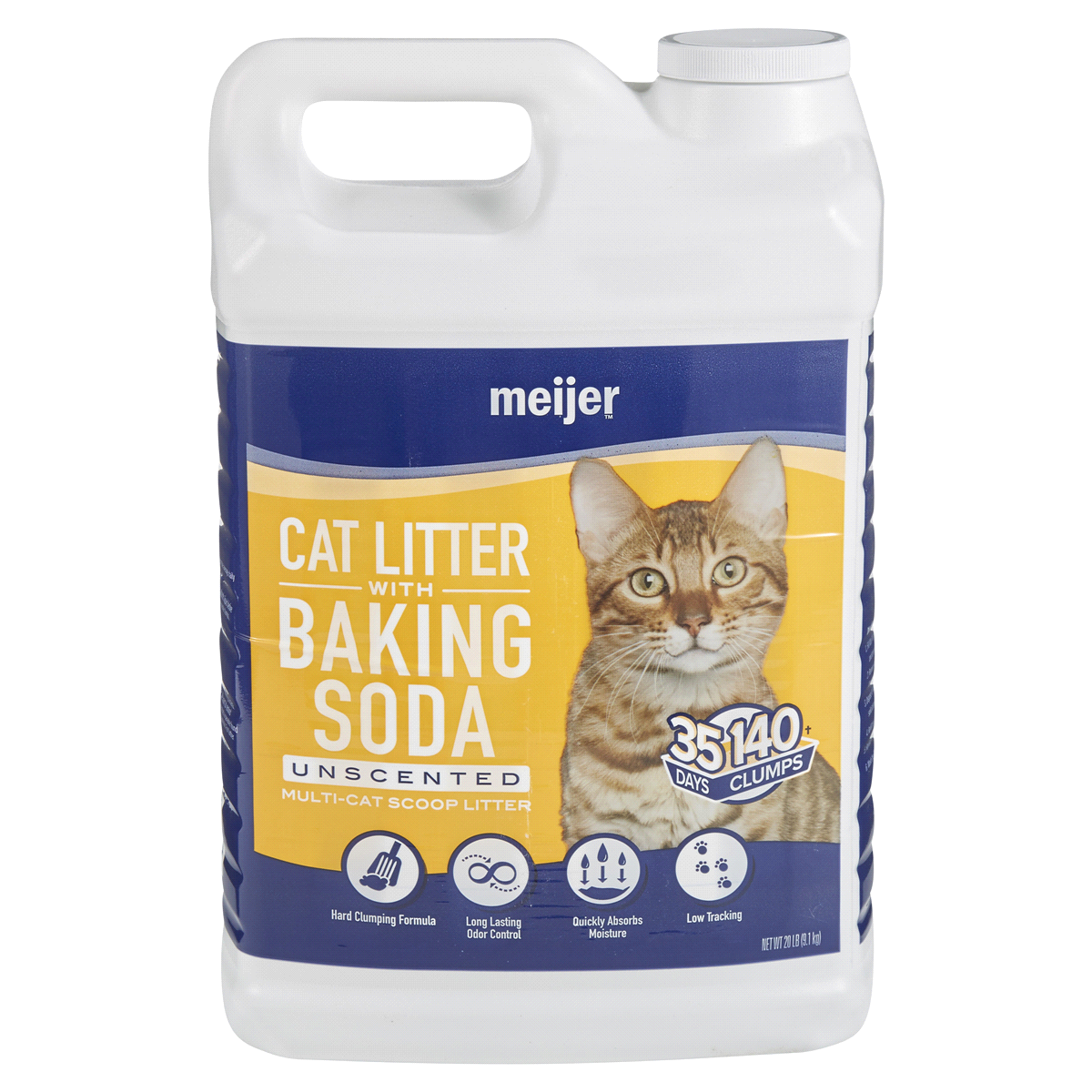 slide 1 of 5, Meijer Scoopable Unscented Cat Litter With Baking Soda, 20 lb