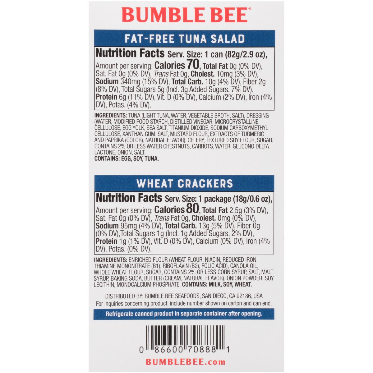 slide 8 of 14, Bumble Bee Fat Free Tuna Snack Kit, 3.5 oz