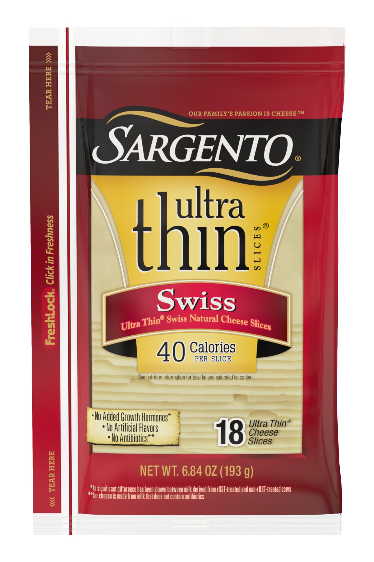 slide 1 of 7, Sargento Ultra Thin Sliced Swiss Cheese, 18 ct