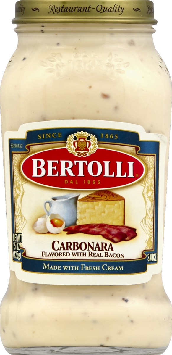 slide 5 of 6, Bertolli Carbonara Pasta Sauce, 15 oz