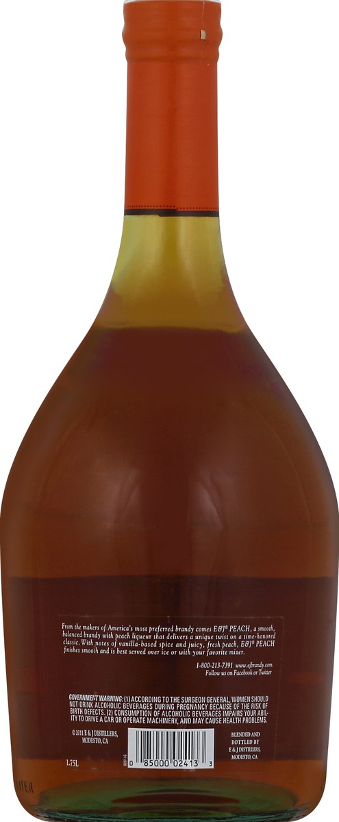 slide 2 of 3, E&J E & J Peach Flavored Brandy 1.75L, 1.75 liter