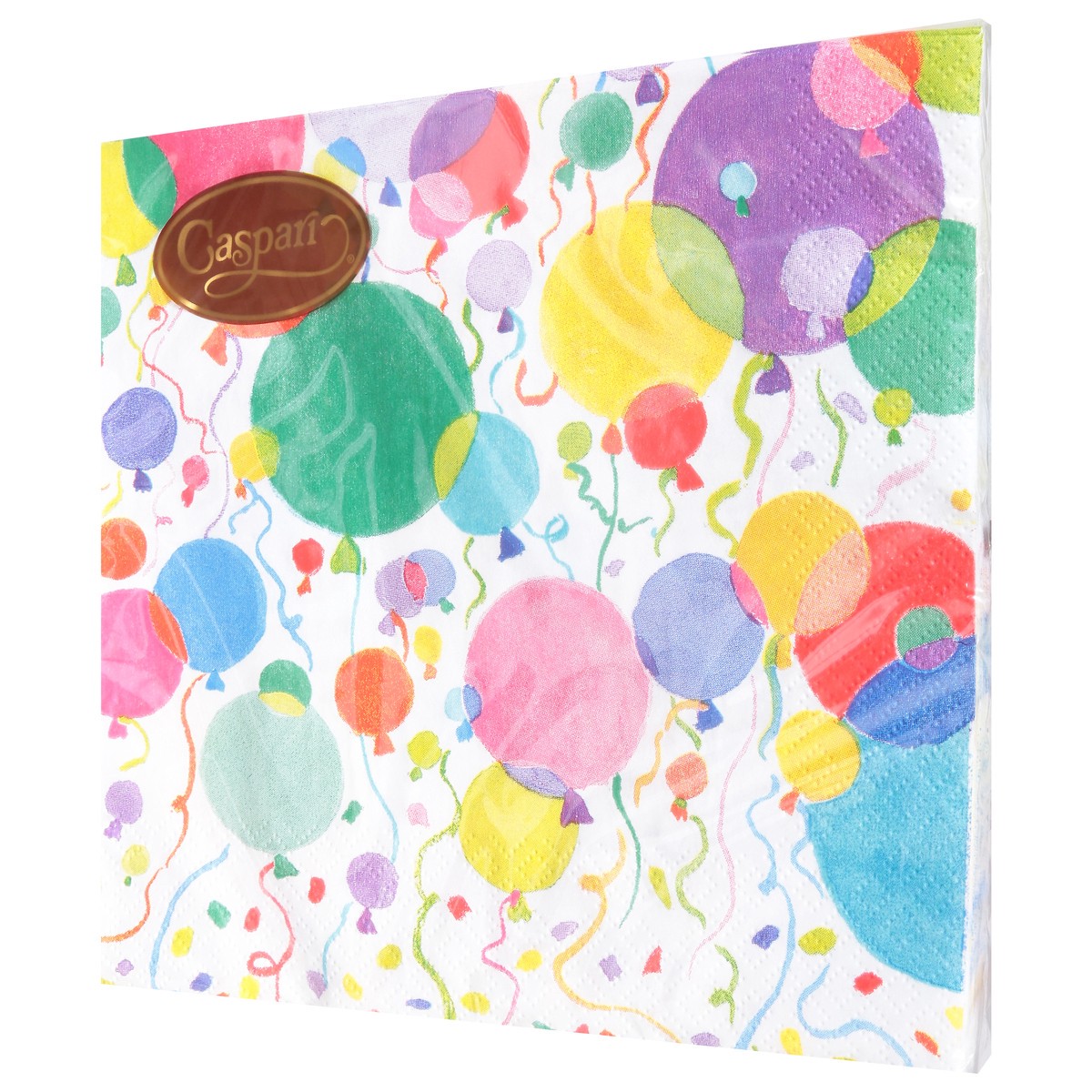 slide 12 of 12, Caspari Triple-Ply White Balloons and Confetti Napkins 20 ea, 20 ct