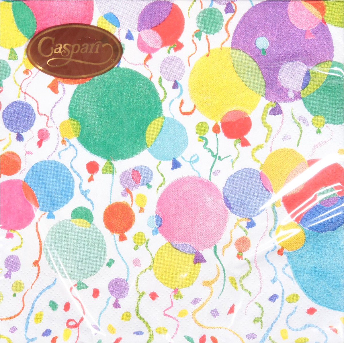 slide 3 of 12, Caspari Triple-Ply White Balloons and Confetti Napkins 20 ea, 20 ct