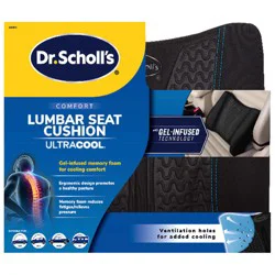 Dr. Scholl's Memory Foam Lumbar Cushion, Black
