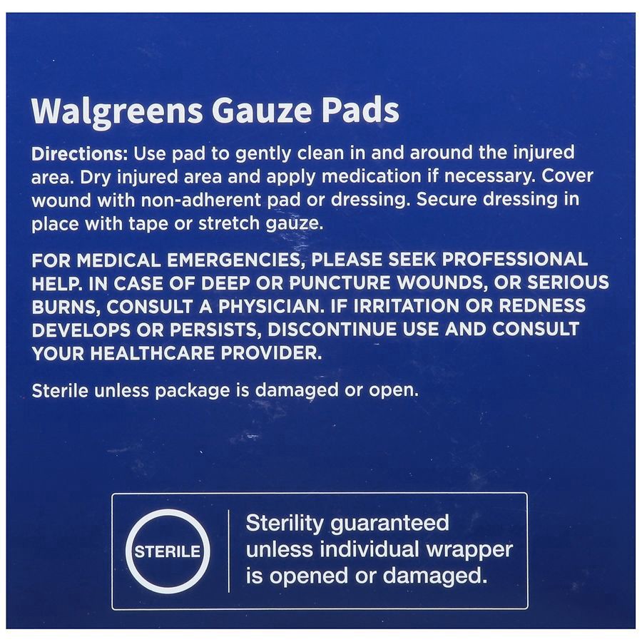 slide 5 of 5, Walgreens 3-Inch Gauze Pads, 25 ct