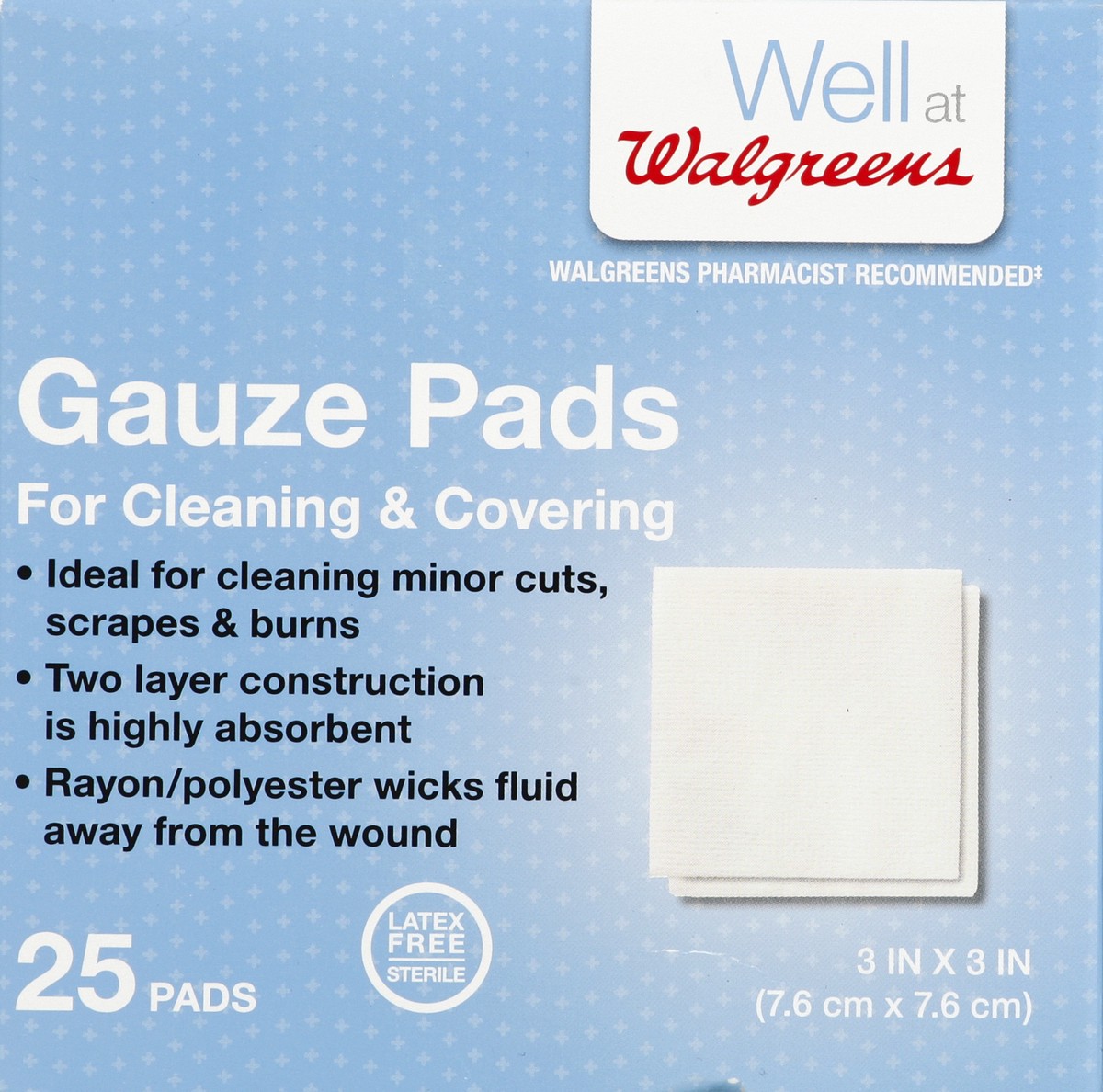 slide 4 of 4, Walgreens 3-Inch Gauze Pads, 25 ct