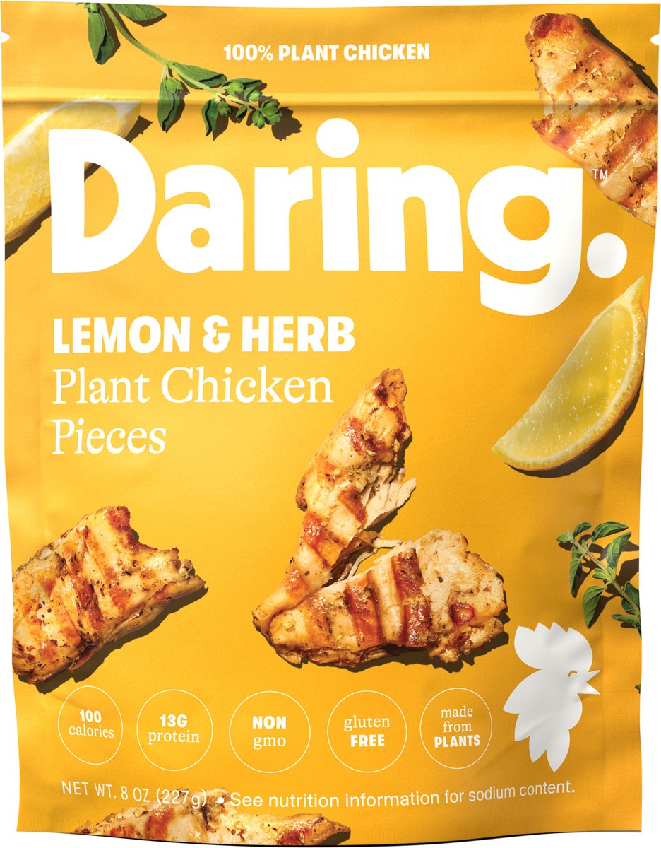 slide 1 of 1, Daring Plant Chicken Pieces, Lemon & Herb, 8 oz