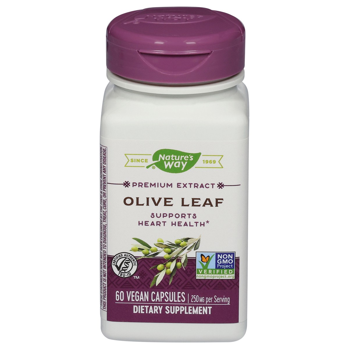 slide 1 of 4, Nature's Way 250 mg Premium Extract Olive Leaf 60 Vegan Capsules, 60 ct