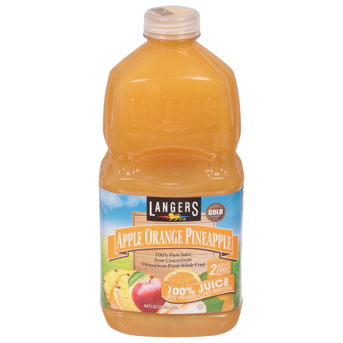 slide 1 of 1, Langers 100% Apple Orange Pineapple Juice, 