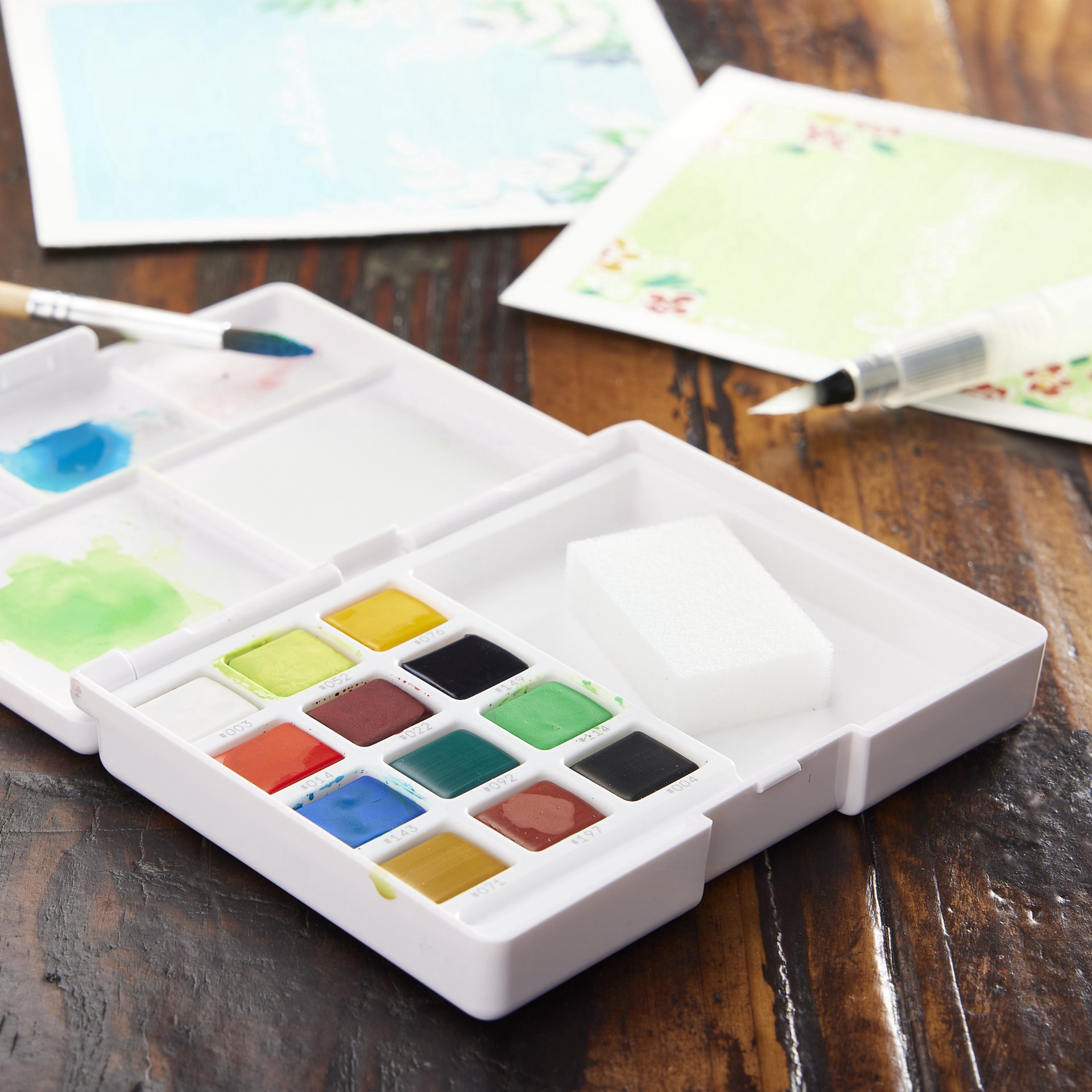 slide 2 of 3, Sakura Koi Water Colors Pocket Field Sketch Box, 12 Colors, 4.5 in x 3.5 in x 0.88 in