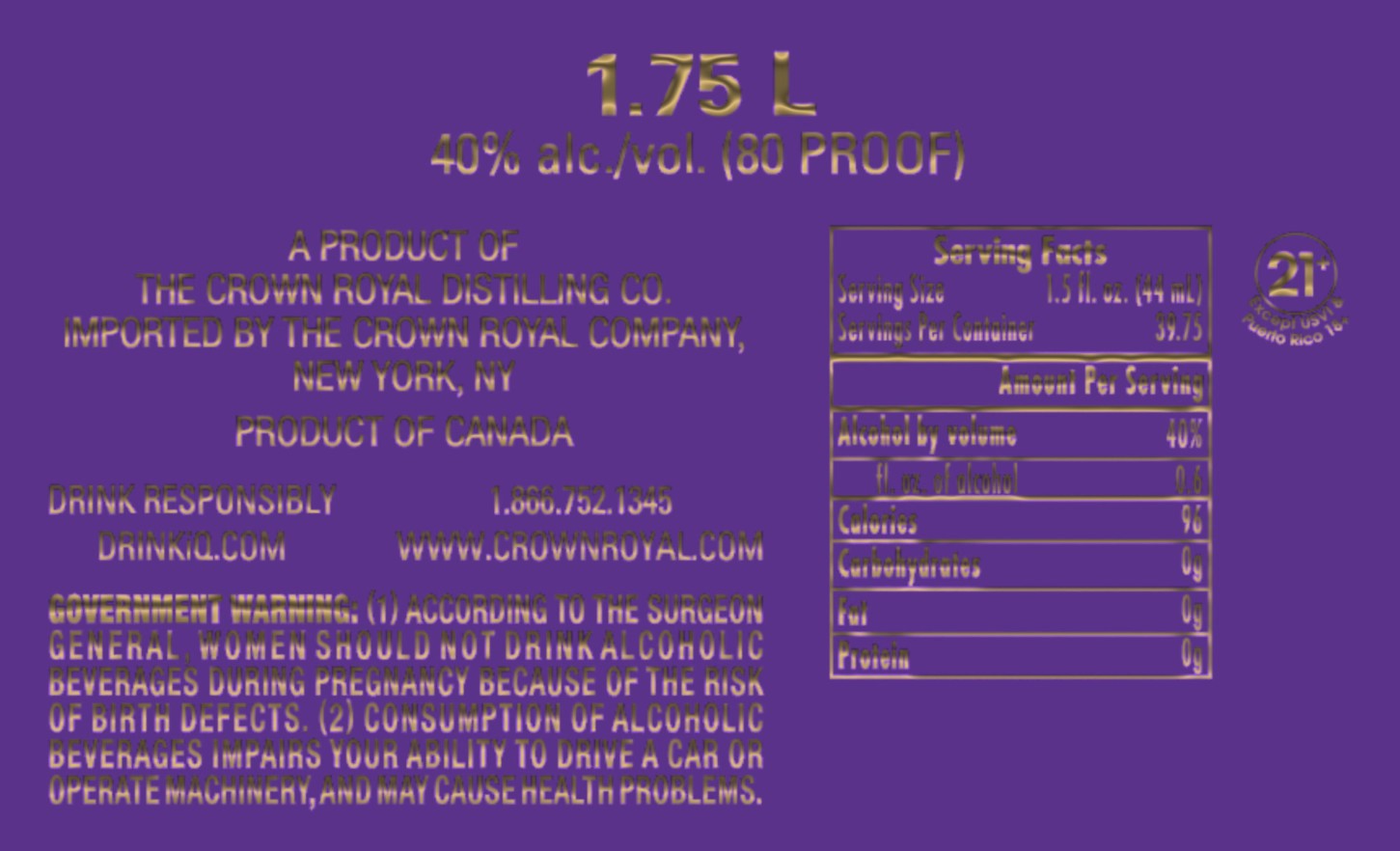 slide 4 of 5, Crown Royal - W/Holiday Bag, 1.75 liter