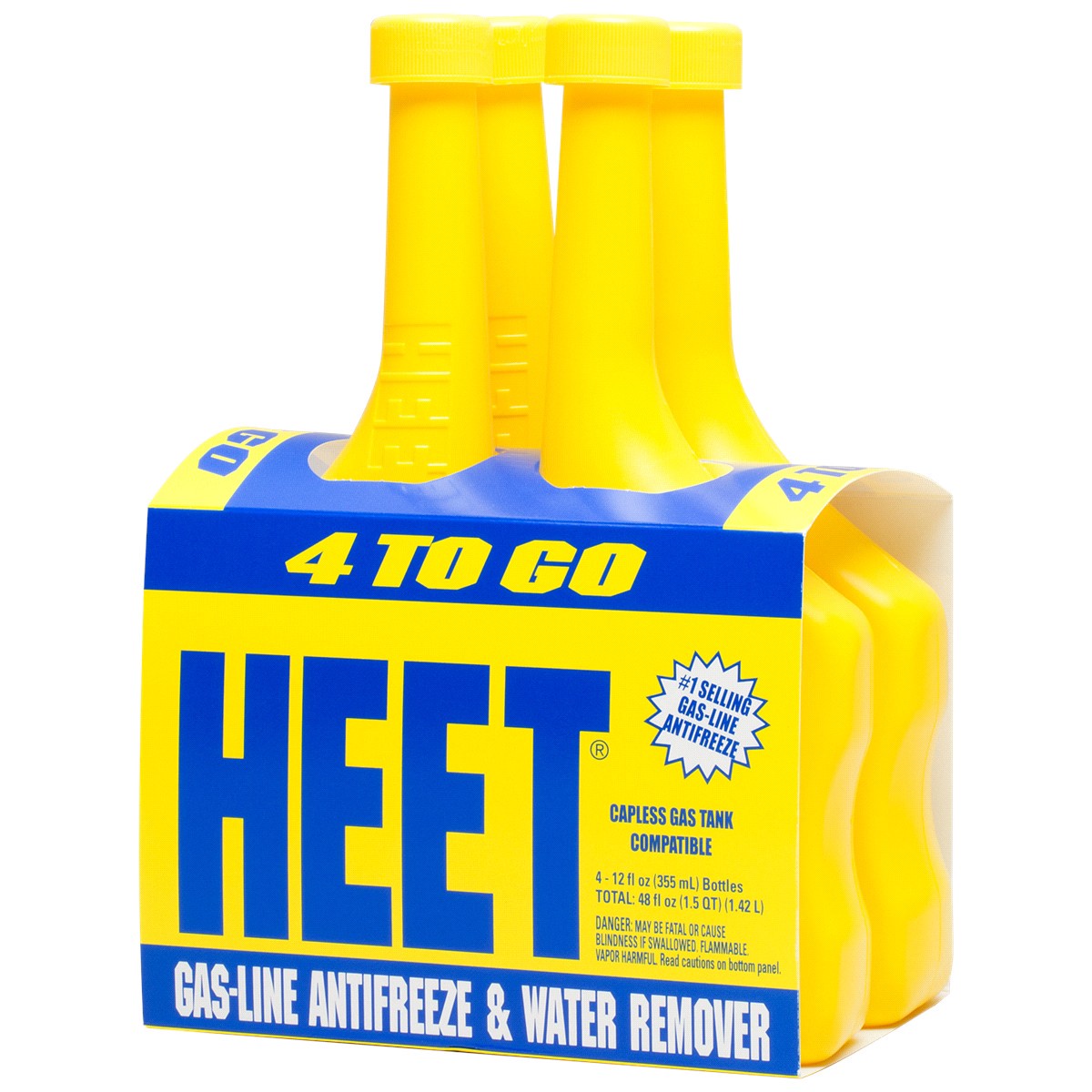 slide 5 of 5, HEET (28205) Gas-Line Antifreeze and Water Remover, 4 ct; 12 fl oz