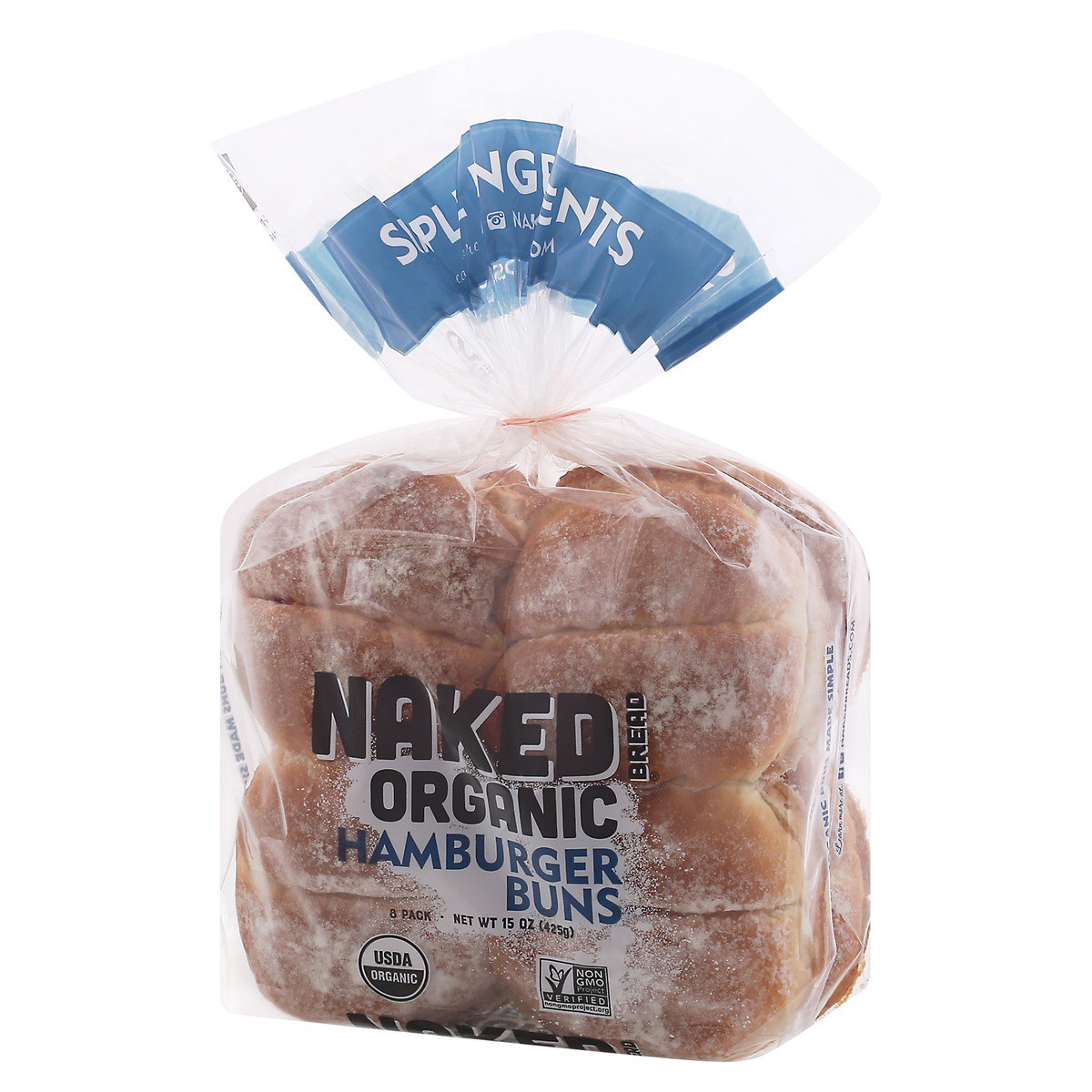 slide 9 of 9, Naked Bread Organic Hamburger Buns 8 ea Bag, 8 ct