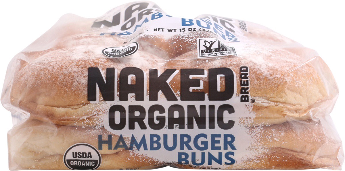 slide 8 of 9, Naked Bread Organic Hamburger Buns 8 ea Bag, 8 ct