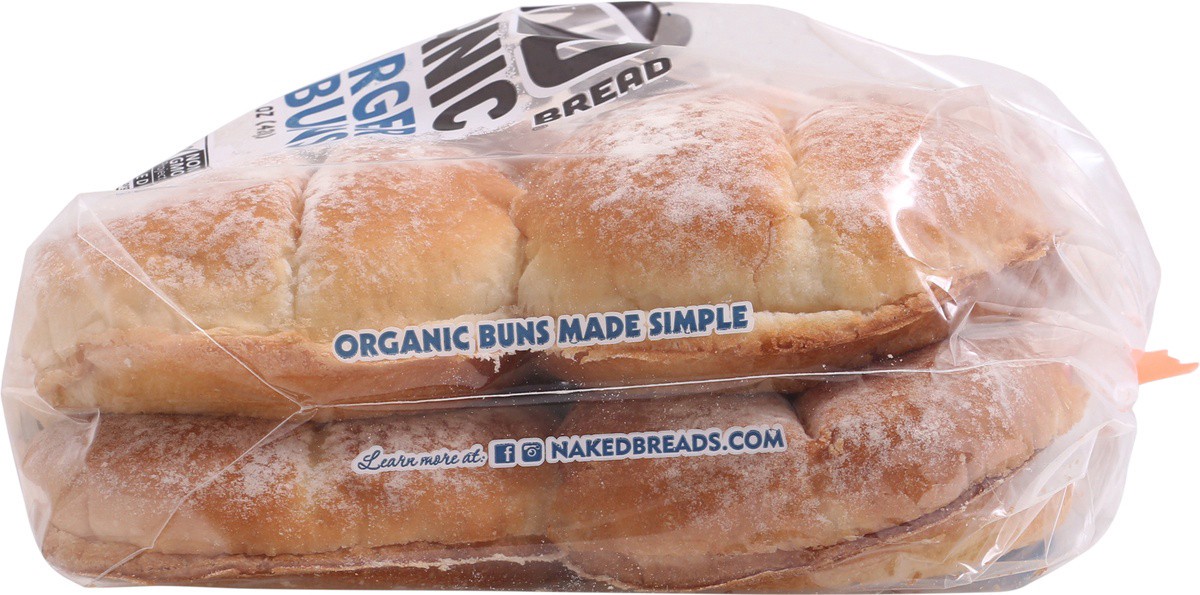 slide 3 of 9, Naked Bread Organic Hamburger Buns 8 ea Bag, 8 ct