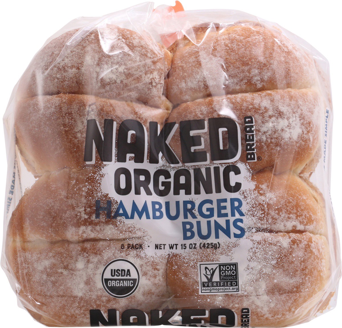 slide 7 of 9, Naked Bread Organic Hamburger Buns 8 ea Bag, 8 ct