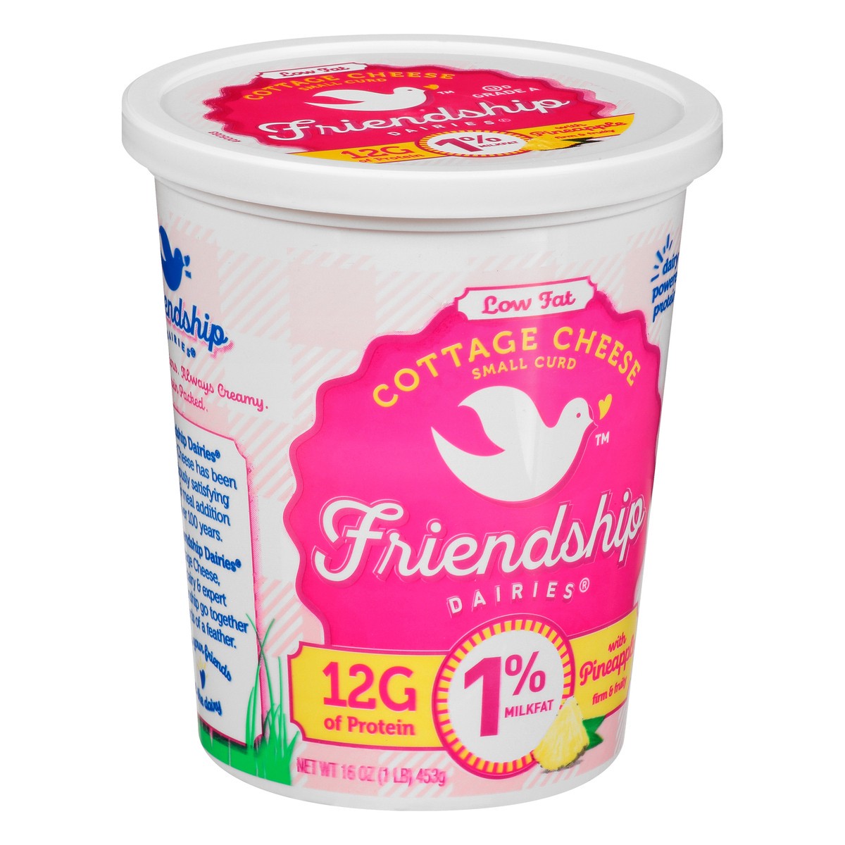 slide 9 of 9, Friendship Dairies Low Fat 1% Milkfat Small Curd with Pineapple Cottage Cheese 16 oz, 16 oz