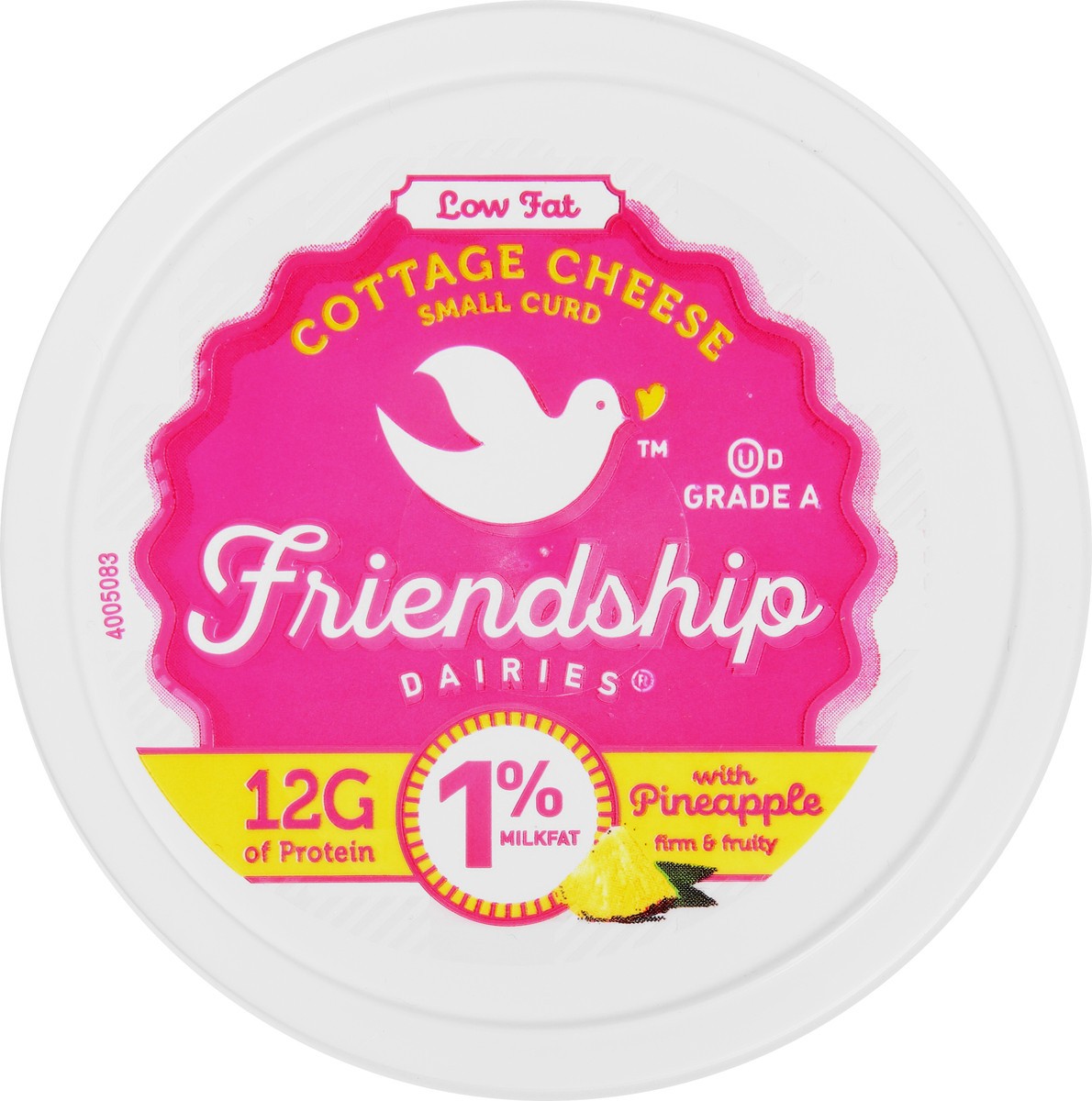 slide 5 of 9, Friendship Dairies Low Fat 1% Milkfat Small Curd with Pineapple Cottage Cheese 16 oz, 16 oz