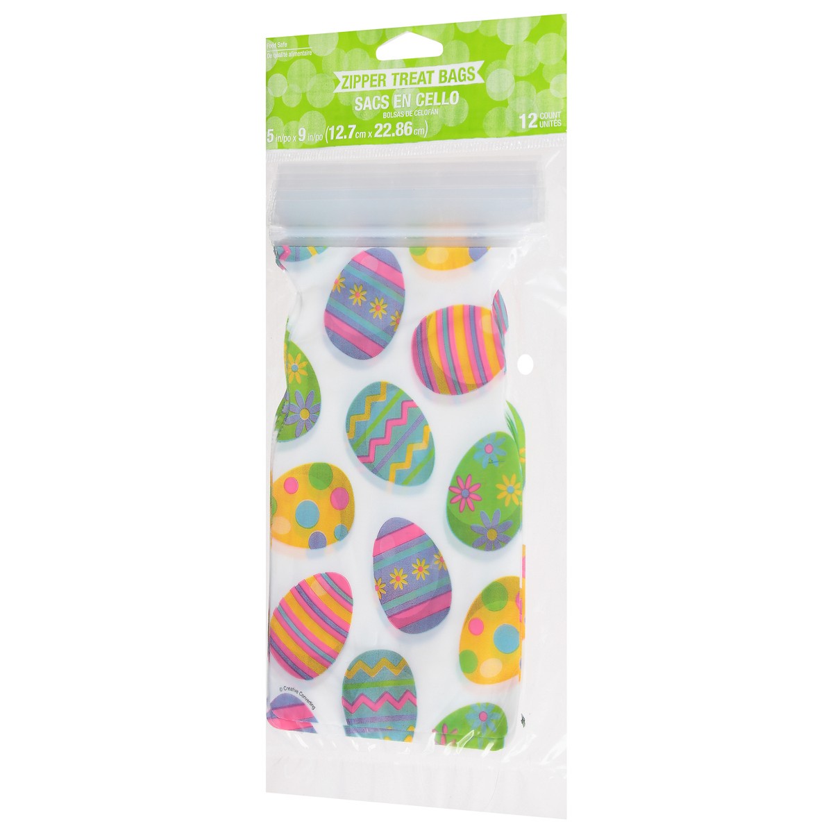 slide 4 of 9, Creative Converting Easter Egg Zip Cello Bag, 12 ct