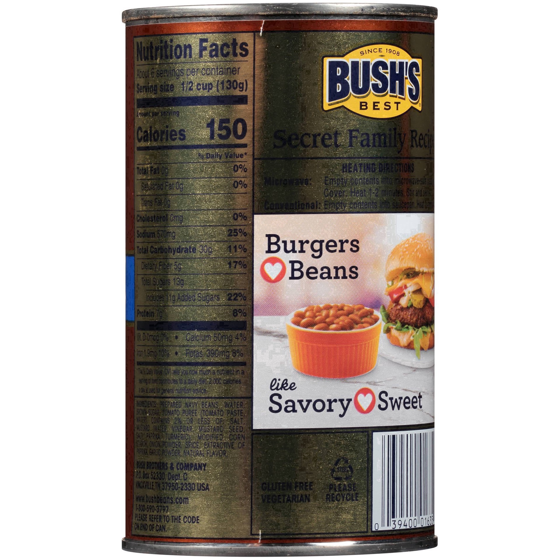 slide 11 of 75, Bush's Best Vegetarian Baked Beans, 28 oz