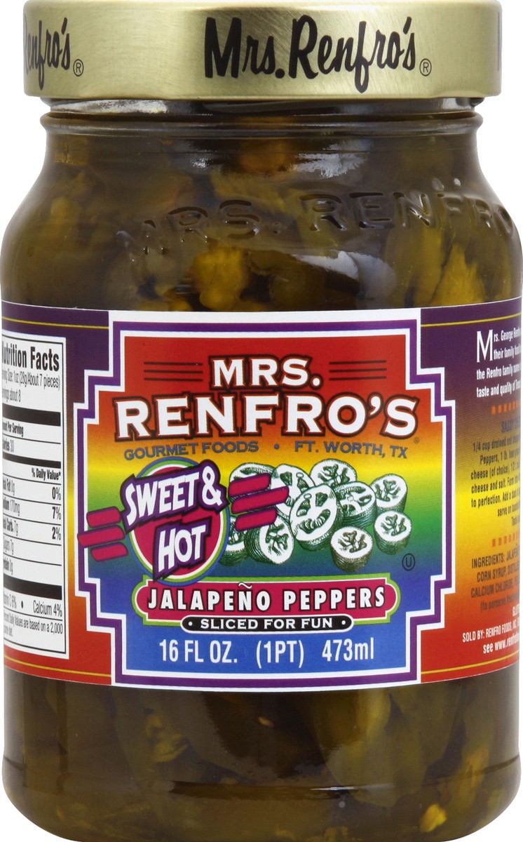 slide 2 of 2, Mrs. Renfro's Jalapeño Peppers Sweet & Hot, 