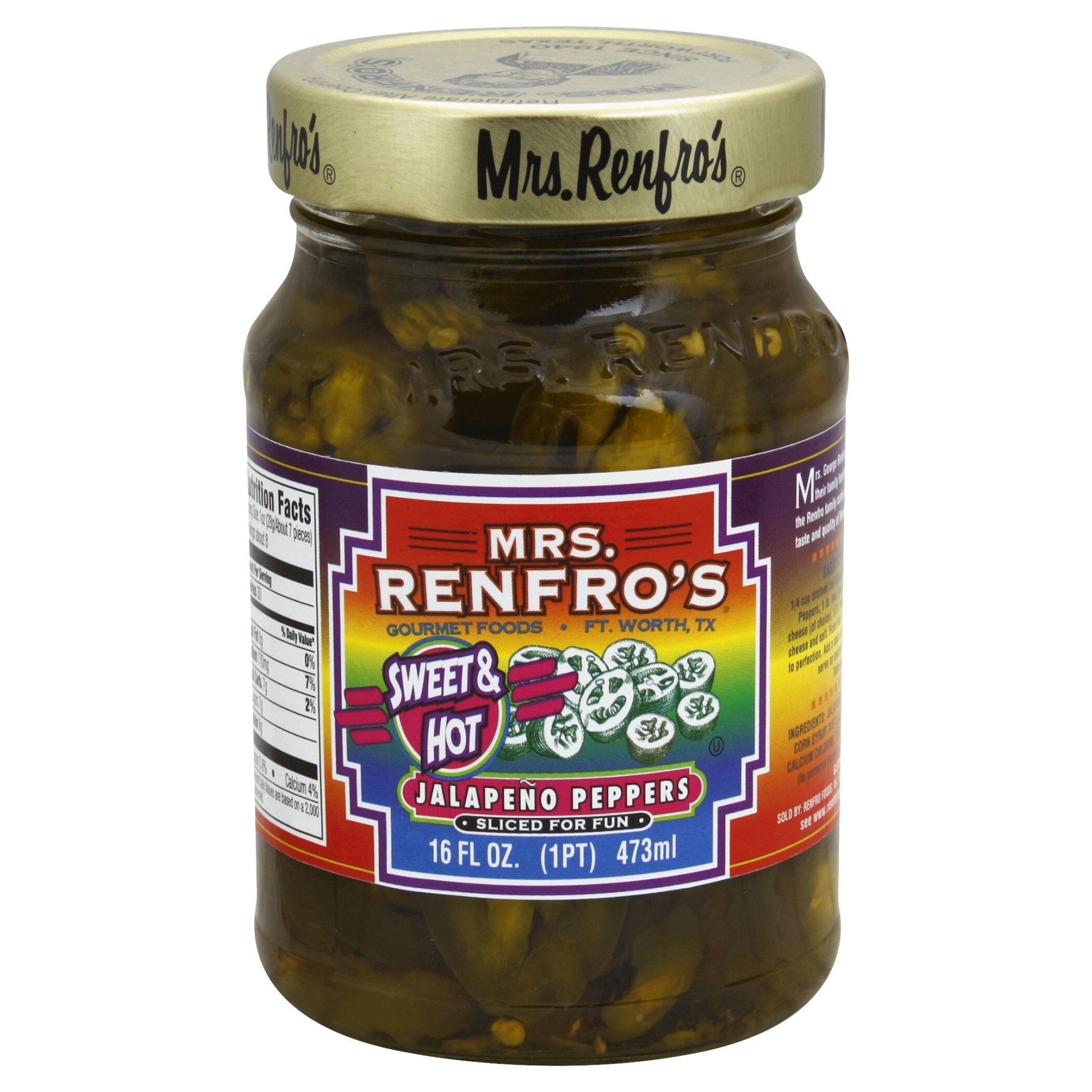 slide 1 of 2, Mrs. Renfro's Jalapeño Peppers Sweet & Hot, 