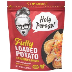 Holy Perogy! Fully Loaded Potato with Cheddar & Bacon Perogies 16 Each
