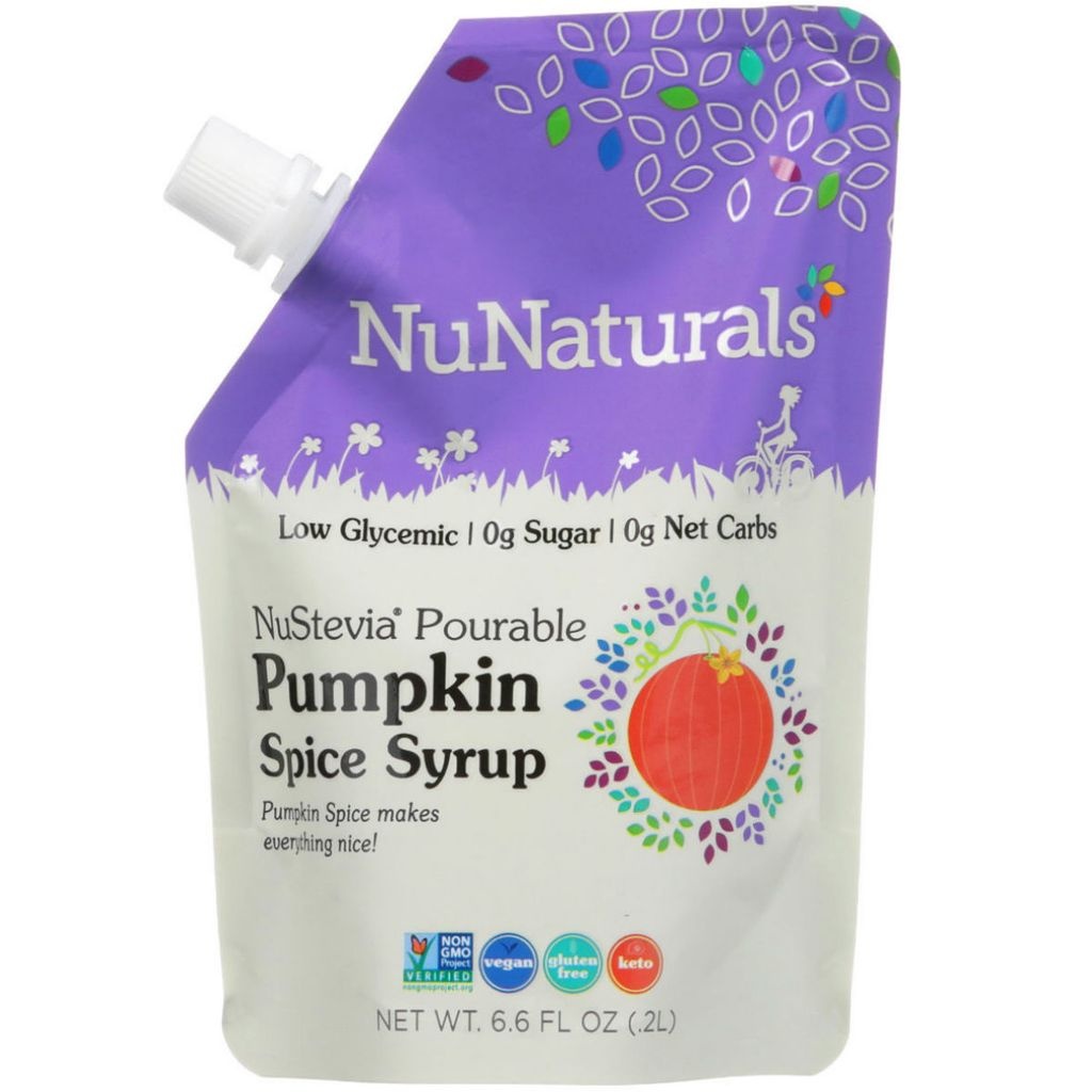 slide 1 of 1, NuNaturals Nustevia Pourable Pumpkin Spice Syrup, 6.6 fl oz