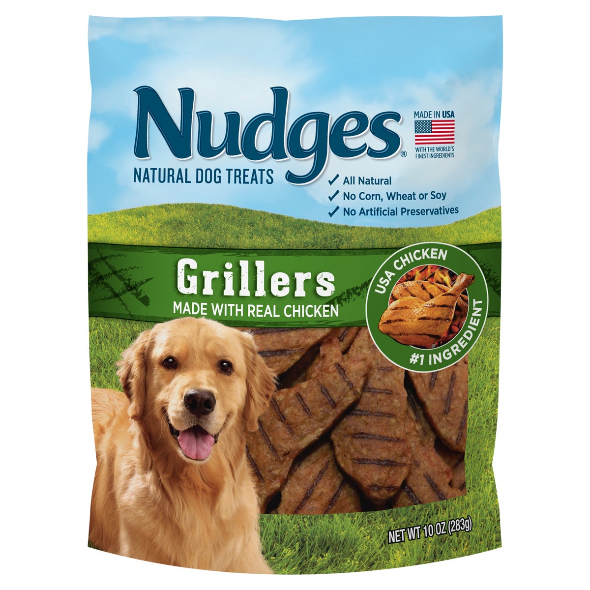 slide 6 of 10, Nudges Grillers Chicken Dog Treats 10 oz, 10 oz