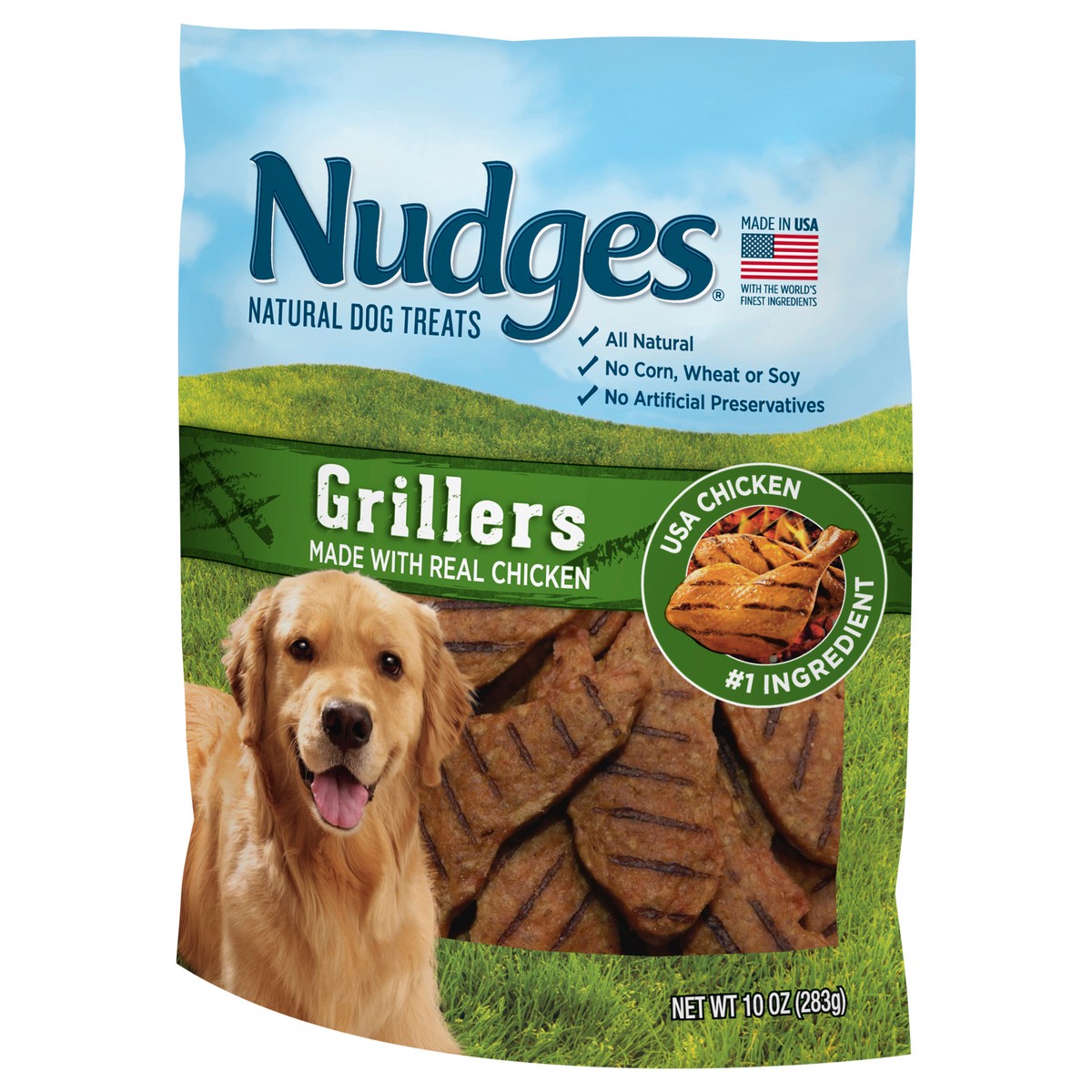 slide 7 of 10, Nudges Grillers Chicken Dog Treats 10 oz, 10 oz