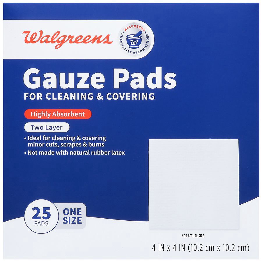 slide 2 of 5, Walgreens 4-Inch Gauze Pads, 25 ct