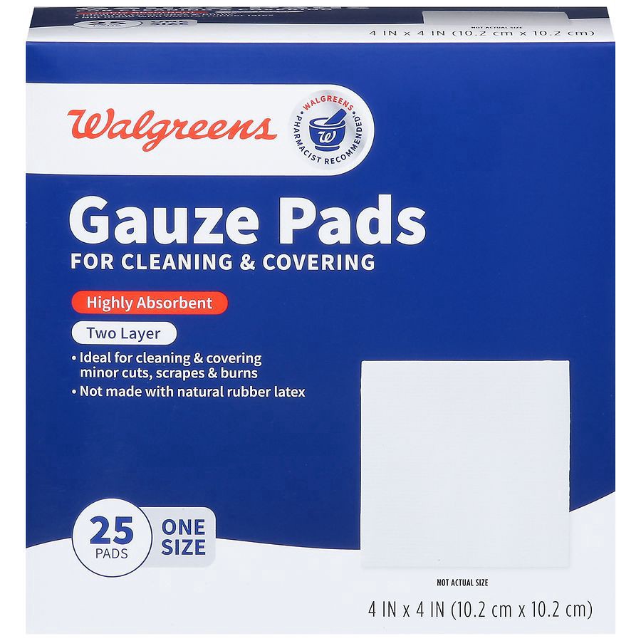 slide 1 of 5, Walgreens 4-Inch Gauze Pads, 25 ct