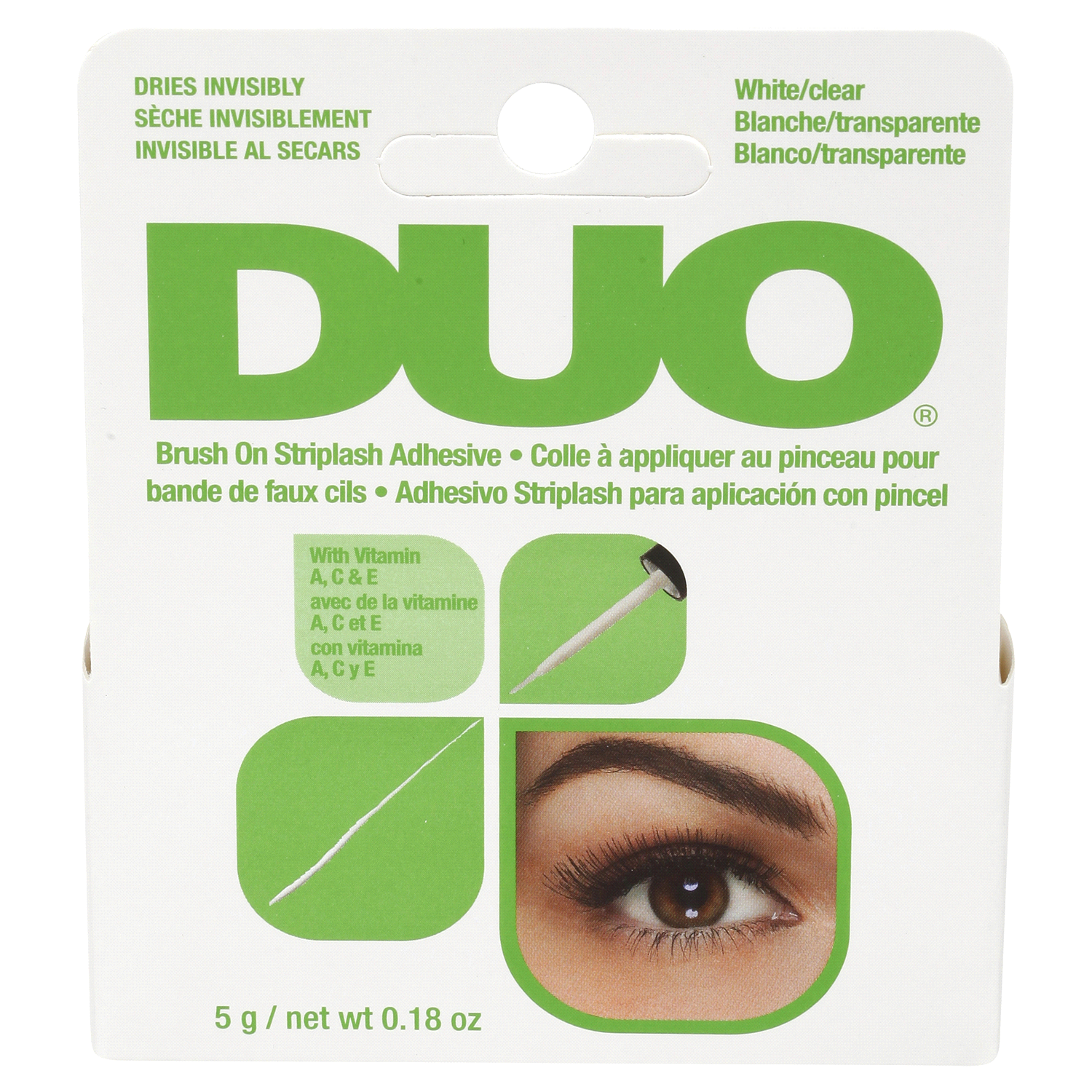 slide 1 of 4, DUO White/Clear Brush On Striplash Adhesive 0.18 oz, 0.18 oz
